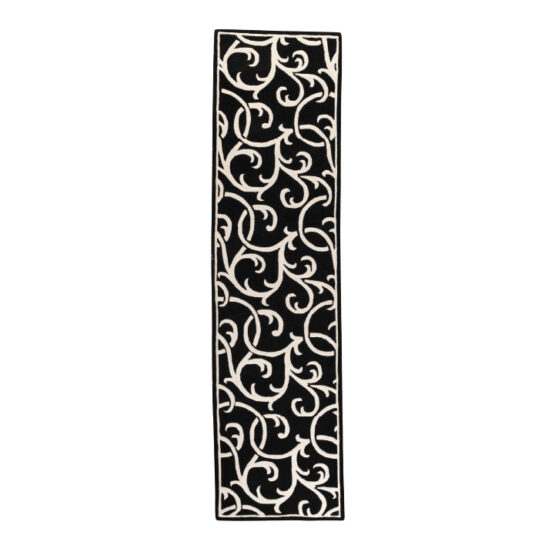 Alfombra Amazon Cadenas Negro/Blanco Pasillo